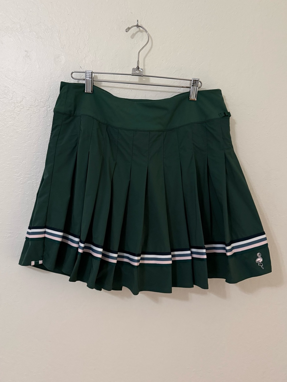 Fore All Dark Green Pleated Tennis Skirt with Stripe Detail size XL